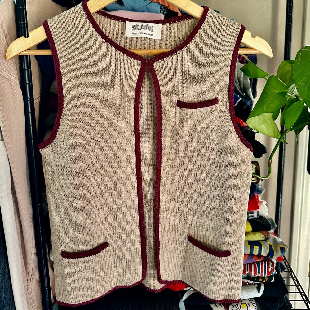 Vintage St. John for Bullock’s Wilshire contrast knit vest